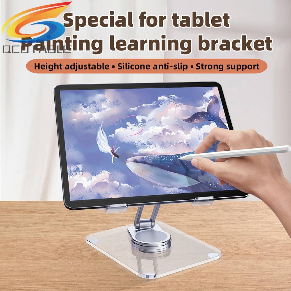 Giá Đỡ Máy Tính Bảng Trong Suốt Chống Trượt Có Thể Gấp Gọn Tiện Dụng Cho Gia Đ