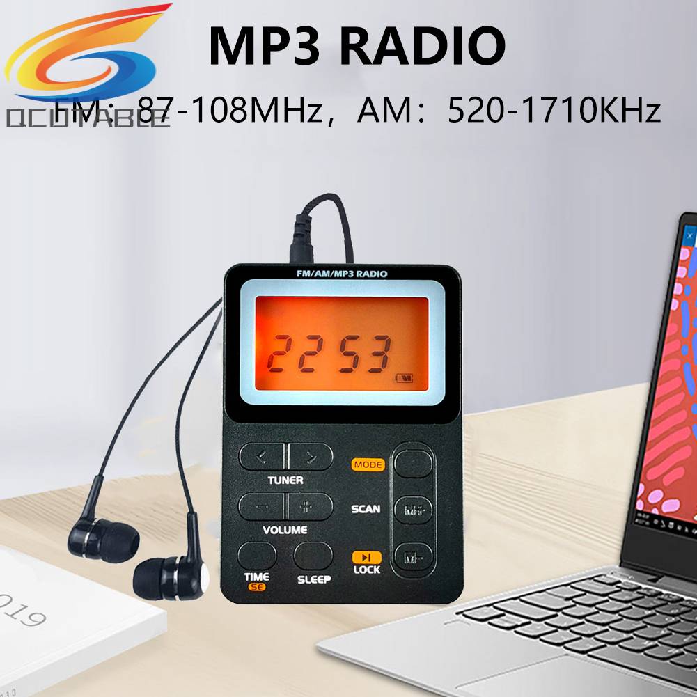 Máy Nghe Nhạc MP3 2 Băng Tần AM FM Bỏ Túi Màn Hình LED 2.1 inch Hỗ Trợ Thẻ