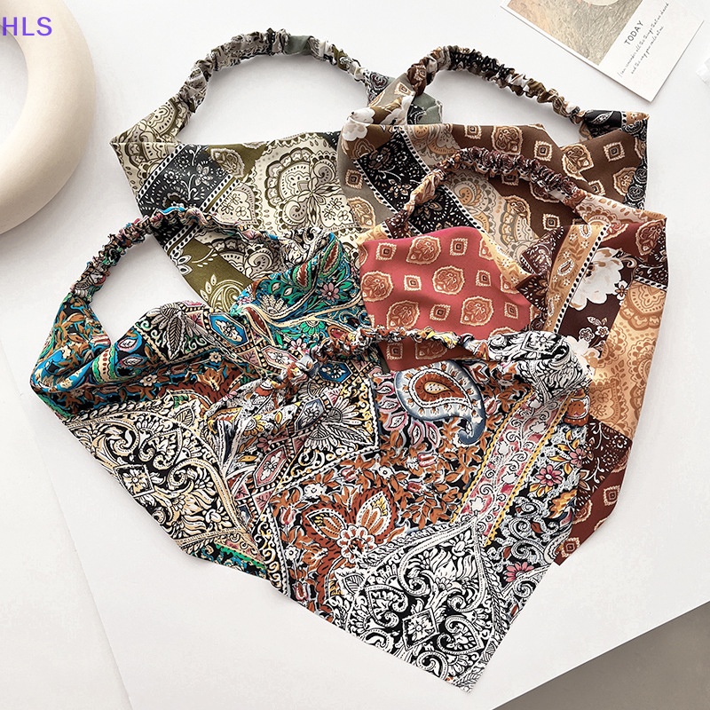 Băng Đô Co Giãn In Họa Tiết Hoa Phong Cách Bohemian Thời Trang Cho Nữ