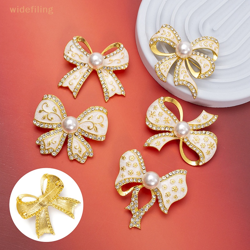 Ghim Cài Áo Hình Nơ Đính Đá Ngọc Trai Lấp Lánh Thời Trang Cho Nữ