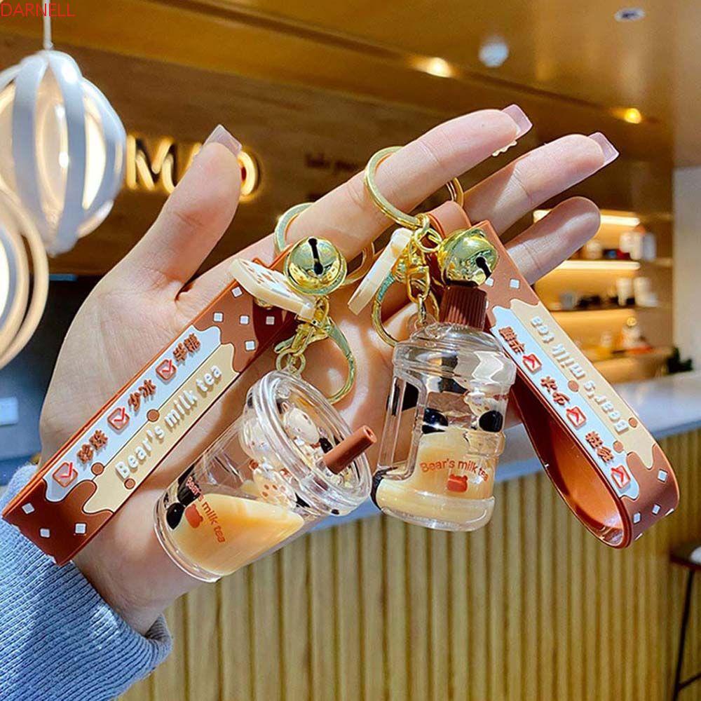 Móc Khóa Hình Ly Trà Sữa DARNELL Đính Kim Tuyến Nước Lấp Lánh Kiểu Hàn Quốc Cho Cặp Đôi