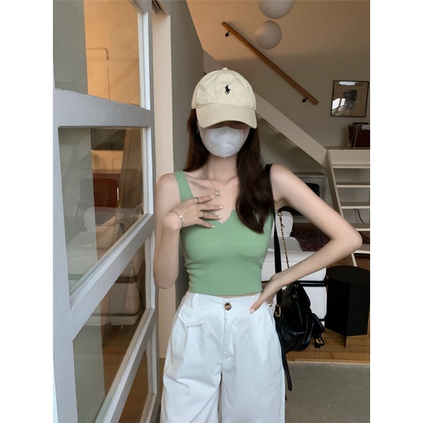 NZN Áo Croptop Sát Nách Cổ Chữ V Có Mút Đệm Ngực Thời Trang Cho Nữ