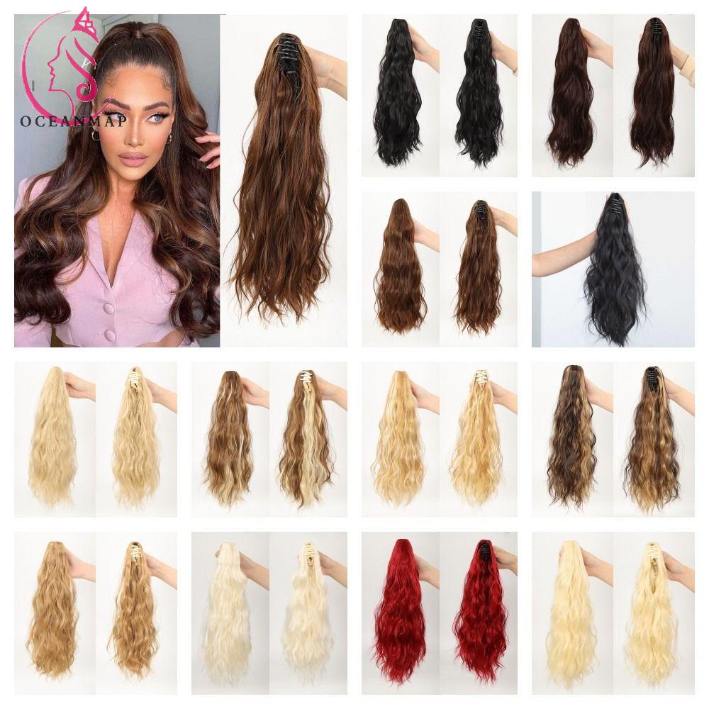 Tóc Giả Đuôi Ngựa Dài Xoăn Bằng Sợi Tổng Hợp Chịu Nhiệt Màu Nâu Dành Cho Nữ Dự Tiệc