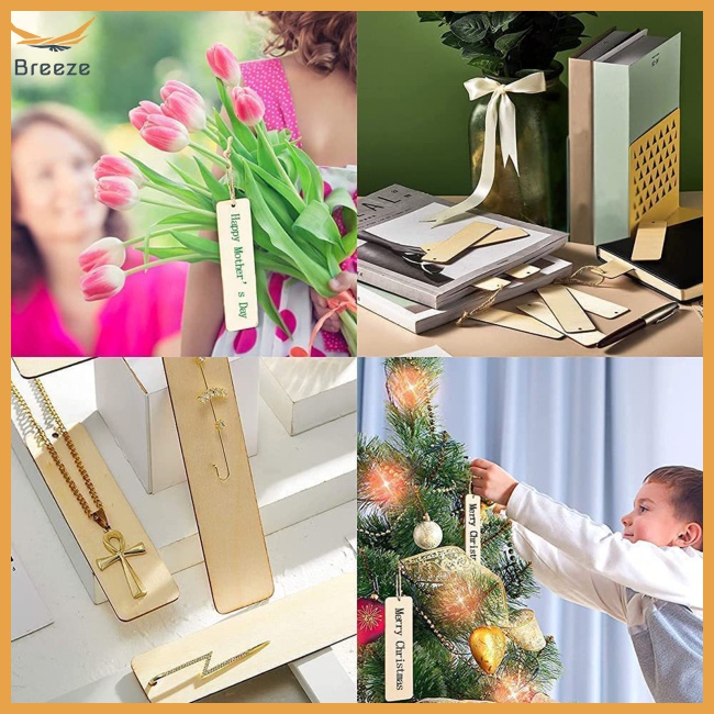 Bộ 133 Thẻ Đánh Dấu Trang Sách Bằng Gỗ Chưa Hoàn Thiện Diy