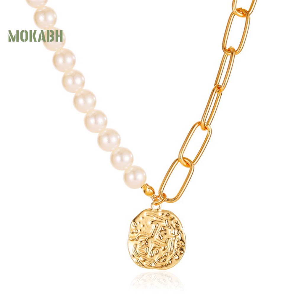 Vòng cổ Dạng Chuỗi Hạt Ngọc Trai Chống Phai Màu Phong Cách Retro Thời Trang