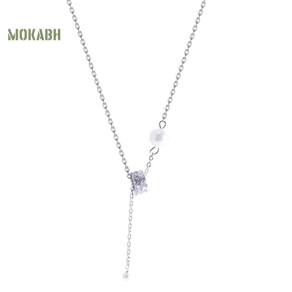 [Mok Abh] Vòng cổ Chuỗi Hạt Ngọc Trai Giả Sang Trọng Chống Phai Màu Trang Sức Sang Trọng Cho Nữ