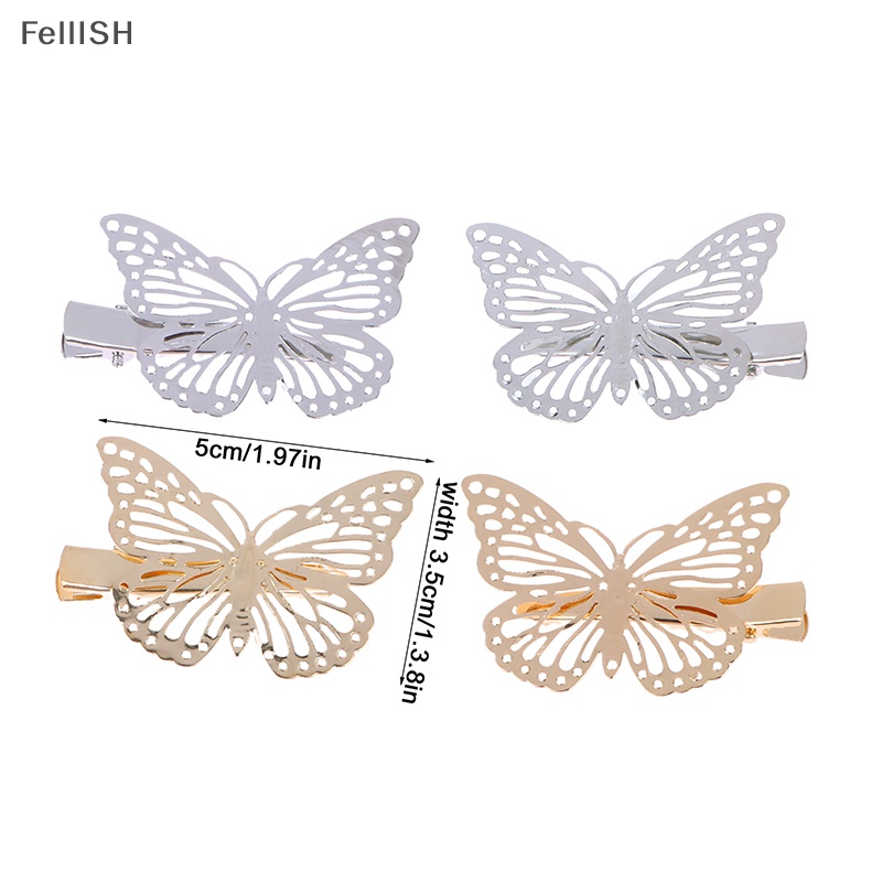 Bộ 2 Kẹp Tóc Hình Bướm Rỗng Bằng Kim Loại Thời Trang Cho Bạn Gái 439br