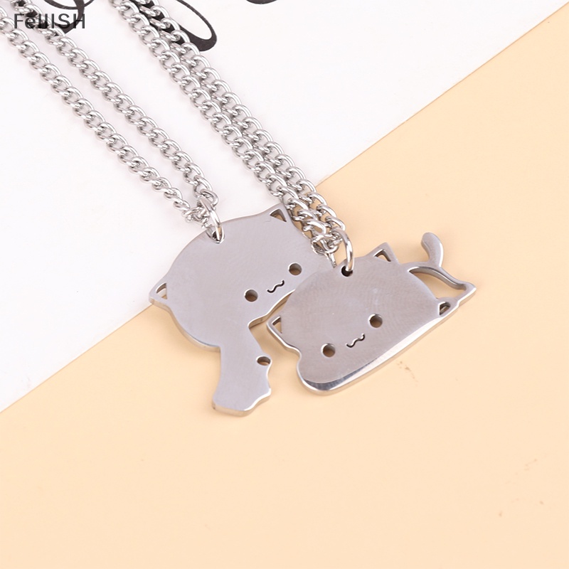 Vòng cổ Mặt Hình Mèo Bằng Thép Không Gỉ Phù Hợp Làm Quà Cho Ngày Của Valene 439br