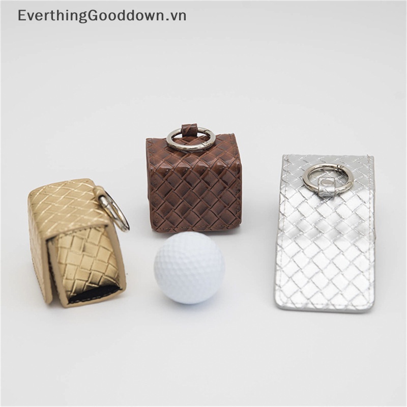 Everthinggooddown Túi Đeo Hông Mini Bằng Da PU Hình Vuông Đựng Bóng Golf Chống Thấm Nước