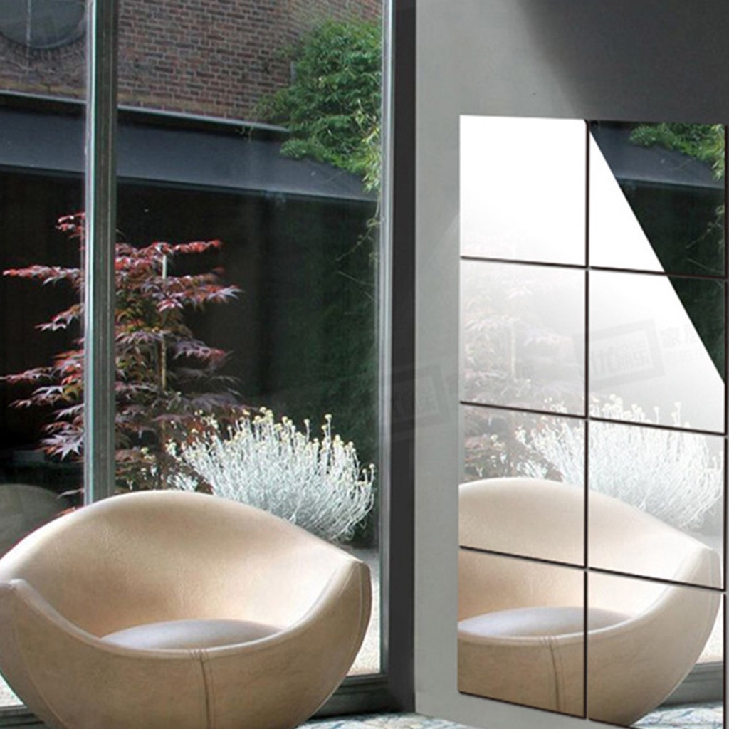 Bộ 9 Miếng Dán Tường Tráng Gương Bằng Acrylic Chống Mòn Có Thể Tháo Rời Cho Nhà Ở