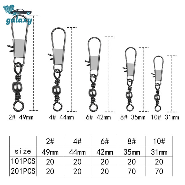Galaxy Set 101 / 201 Phụ Kiện Câu Cá 5 Kích Cỡ 2 Kích Cỡ# 4# 6# 8# 10# Phụ Kiện Kết Nối Mồi Câu Cá Chuyên Dụng