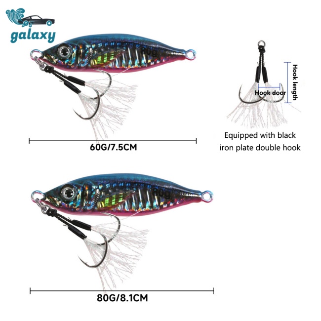 Galaxy Mồi Giả Câu Cá Hình Chữ S 60g 80g 3d