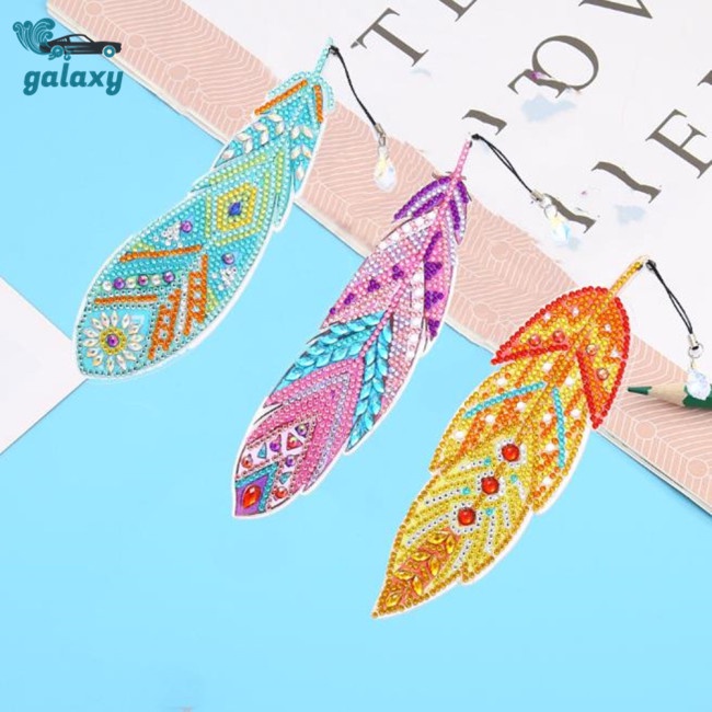 Galaxy Bộ 6 Thẻ Đánh Dấu Trang Sách Dày Dặn Thêu Hình Lông Vũ Dành Cho Người Mới Bắt Đầu