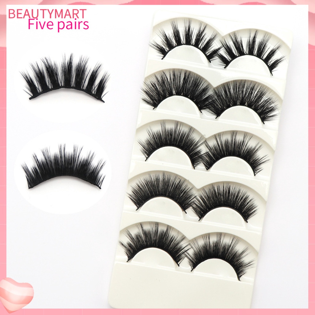 Bộ 5 Cặp Lông Mi Giả 807 / M14 / C3 / DC012 / W10 Có Thể Tái Sử Dụng