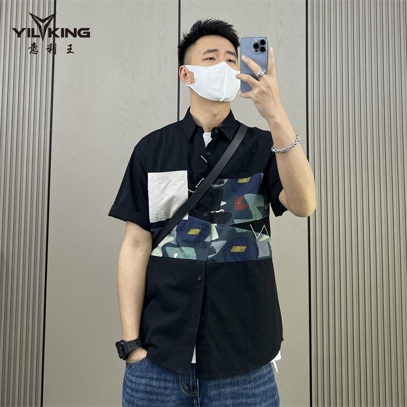 Áo Sơ Mi Nam Ngắn Tay Phong Cách Yohji Cổ Điển Thời Trang Mùa Hè 2023