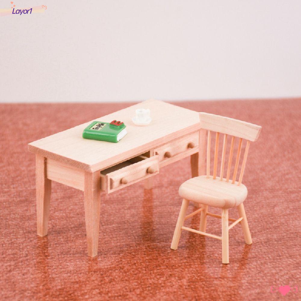 LAYOR1 Bàn Gỗ Mini Trang Trí Nhà Búp Bê