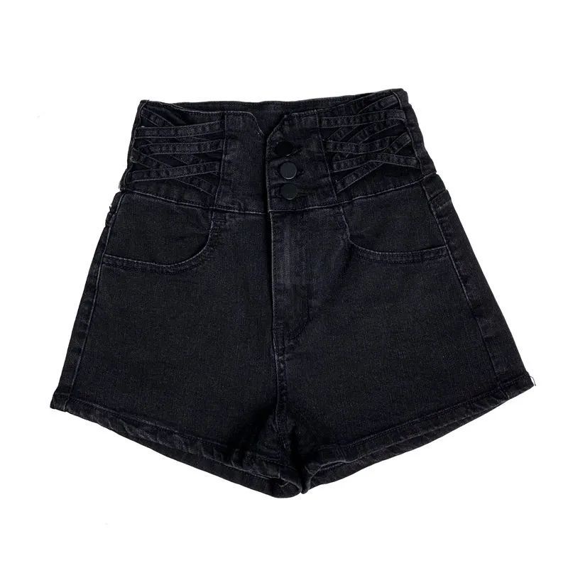 Quần Short Jean Lưng Cao Phong Cách Quyến Rũ 2023 Dành Cho Nữ