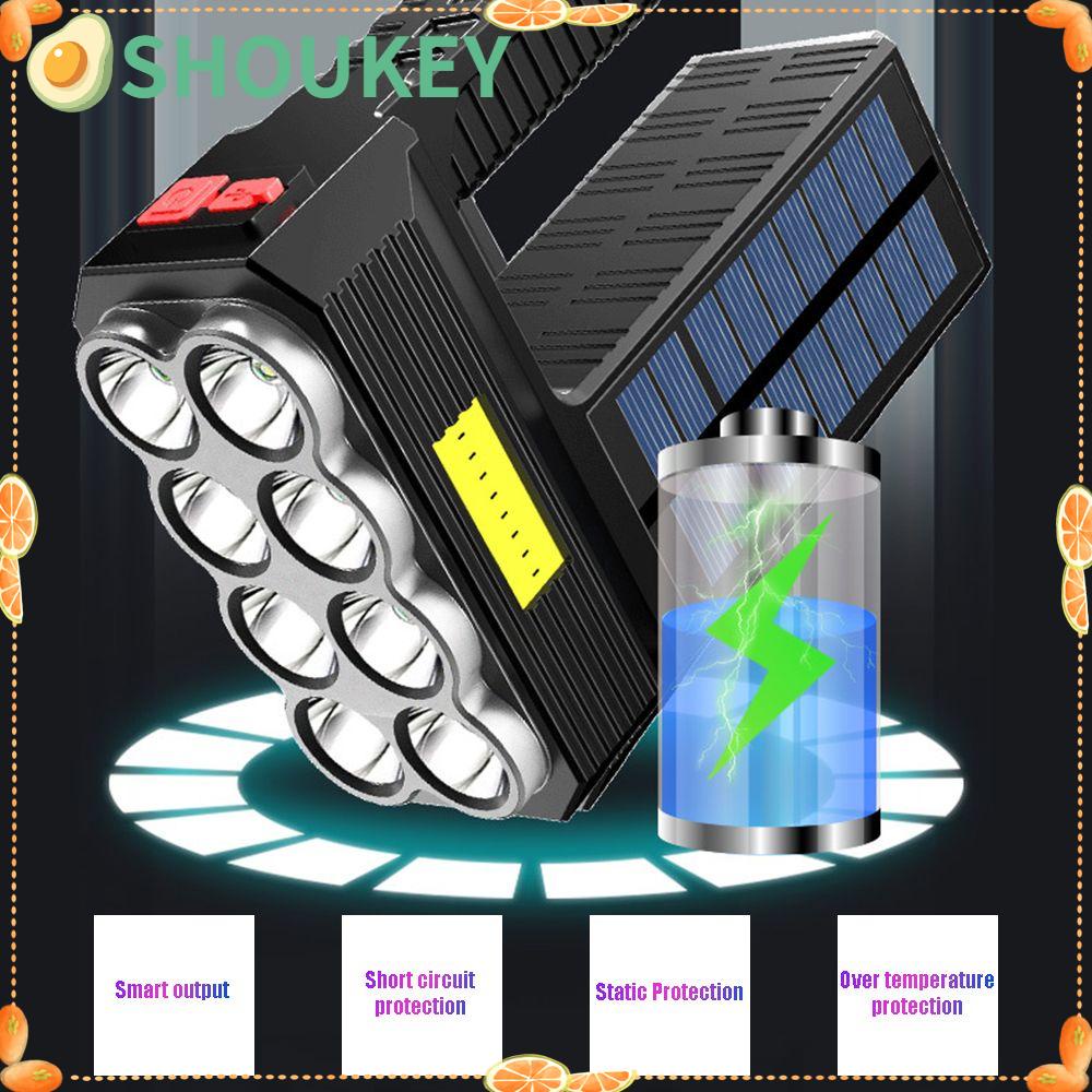 SHOUKEY Đèn Pin Cầm Tay 8 Bóng LED Siêu Sáng Chống Thấm Nước Có Thể Sạc Lại Bằng Cổng