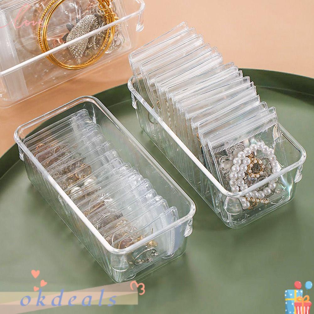 Okdeals Túi Zip Nhựa PVC Tự Dính Đóng Gói Quà Tặng Có Thể Đóng Lại