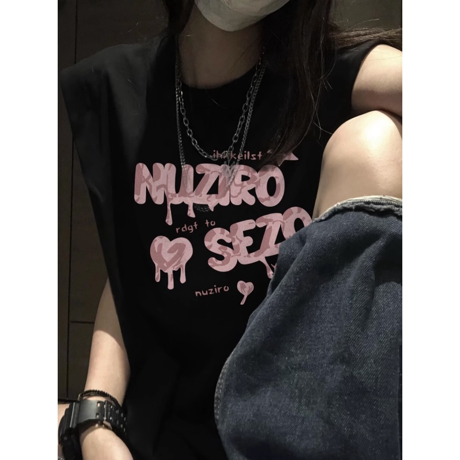 NRVP Áo Thun Nữ Không Tay 100% Cotton Thời Trang Hàn Quốc