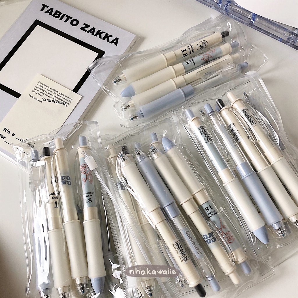 Bút gel bấm cao cấp TIA mực đen, ngòi kim 0.5mm