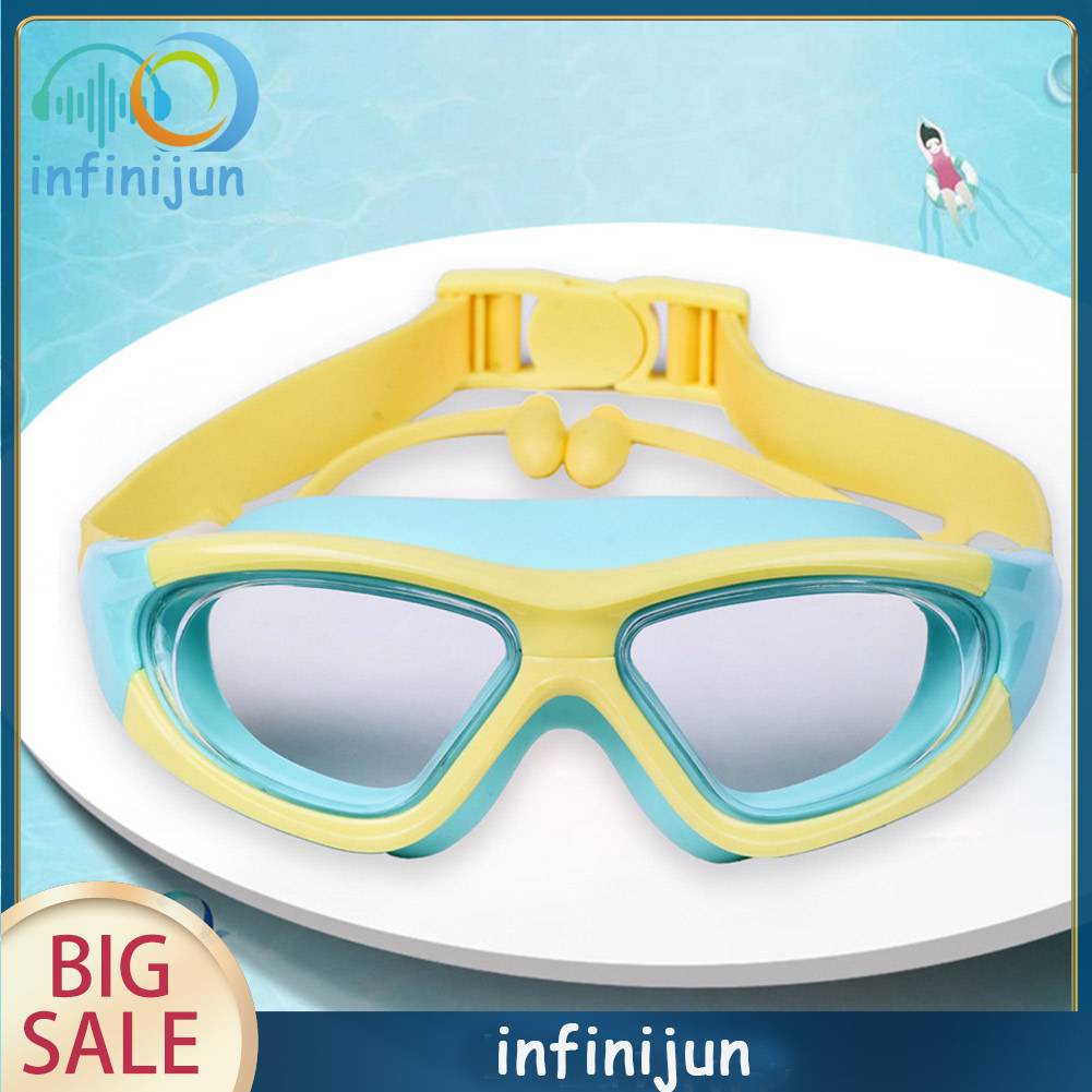 Kính Bơi Chống Sương Mù Kèm Nút Bịt Tai Mềm Mại Chuyên Dụng Cho Bé