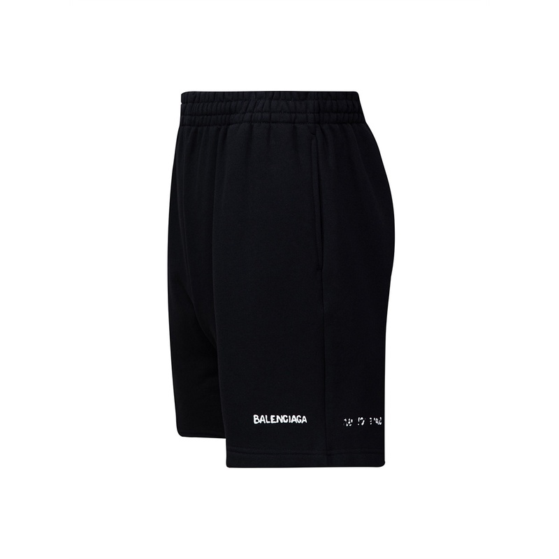 Ba- Quần Short unisex Màu Đen graffiti Xù Lông Với Hoạt Động Dạ Quang