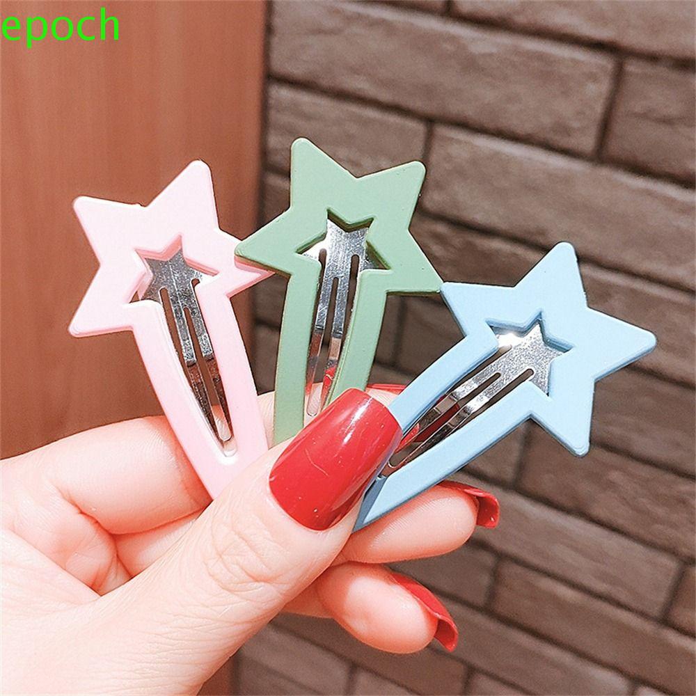 EPOCH Kẹp Tóc Nơ / Ngôi Sao / Giọt Nước Màu Kẹo Ngọt Ngào Dễ Thương Cho Bé Gái