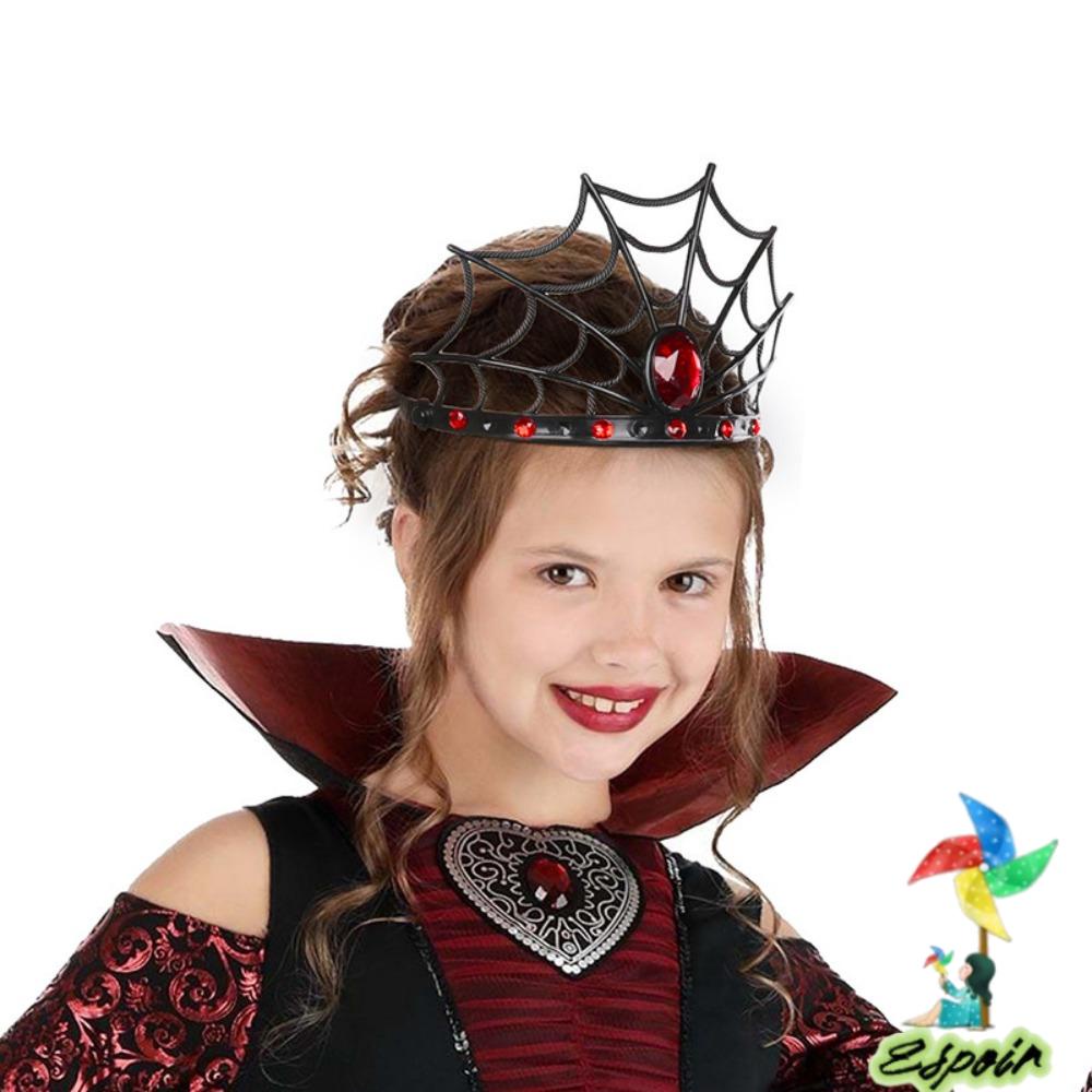 ESPO Băng Đô Cài Tóc Đính Đá Nhựa Màu Đỏ / Đen Thời Trang Dự Tiệc Hóa Trang