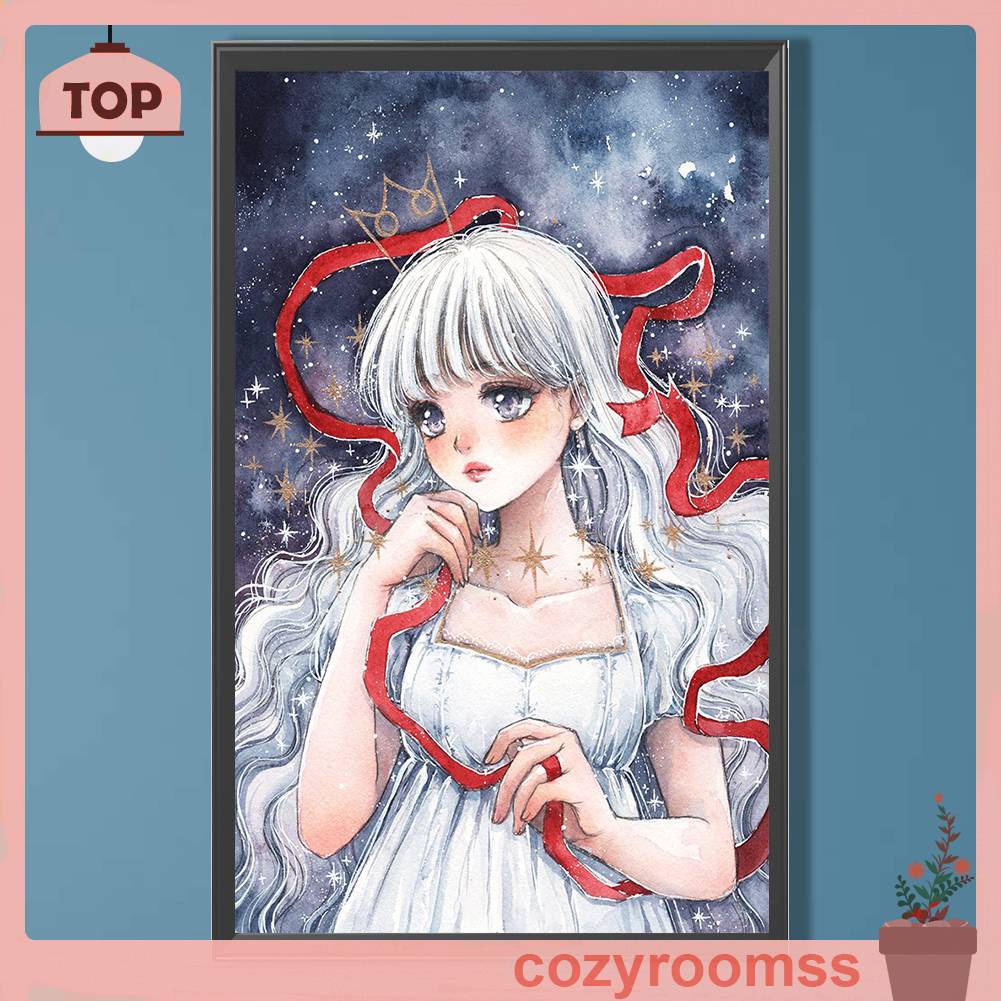 Tranh Đính Đá Kim Cương Toàn Bộ 5D DIY Hình Vẽ Cô Gái Trang Trí Nhà Cửa