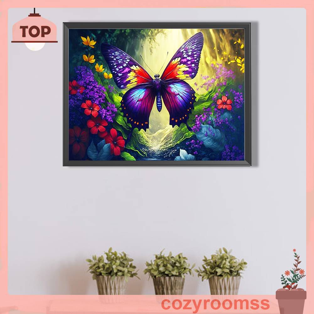 Tranh Đính Đá Kim Cương Toàn Bộ 5D DIY Hình Vẽ Bướm