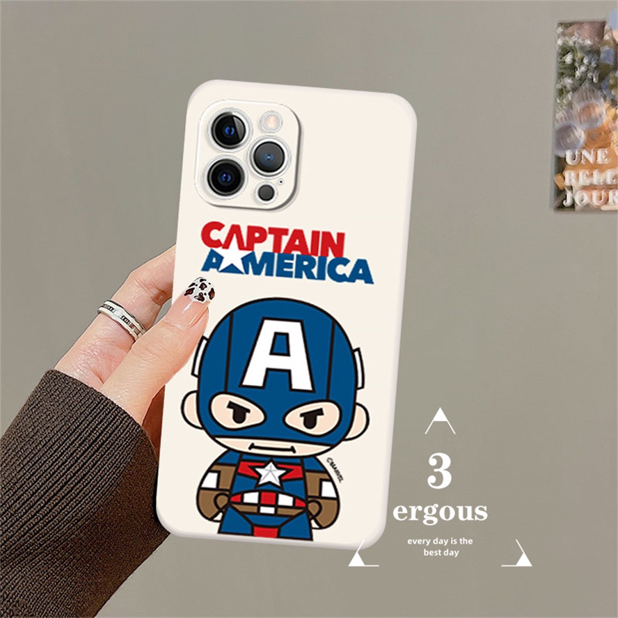 Ốp Điện Thoại Họa Tiết Spider-Man Captain America Cho IPhone 14 13 12 11 Pro Max Se 2020 X XR Xs Max 7 8 6 6s Plus