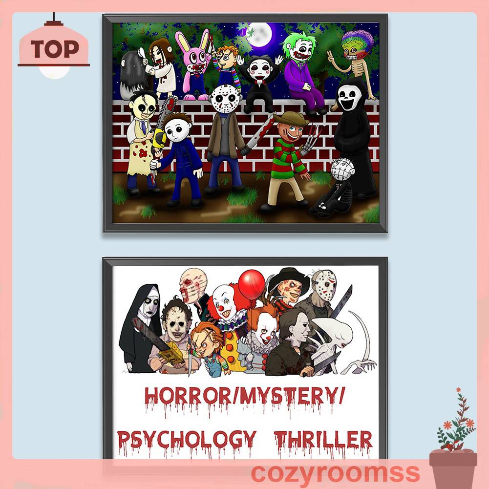 Tranh Đính Đá Kim Cương Toàn Bộ 5D DIY Hình Vẽ Phim Kinh Dị Trang Trí Nhà Cửa