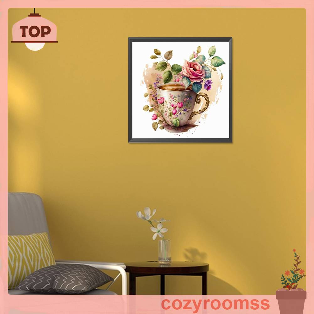 Tranh Đính Đá Kim Cương Toàn Bộ 5D DIY Hình Vẽ Hoa Trang Trí Nhà Cửa