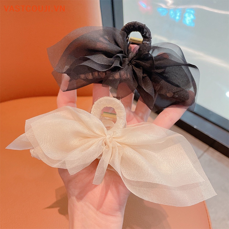Kẹp Tóc Hình Nơ Lớn Bằng Vải Gạc Gợi Cảm Cho Nữ
