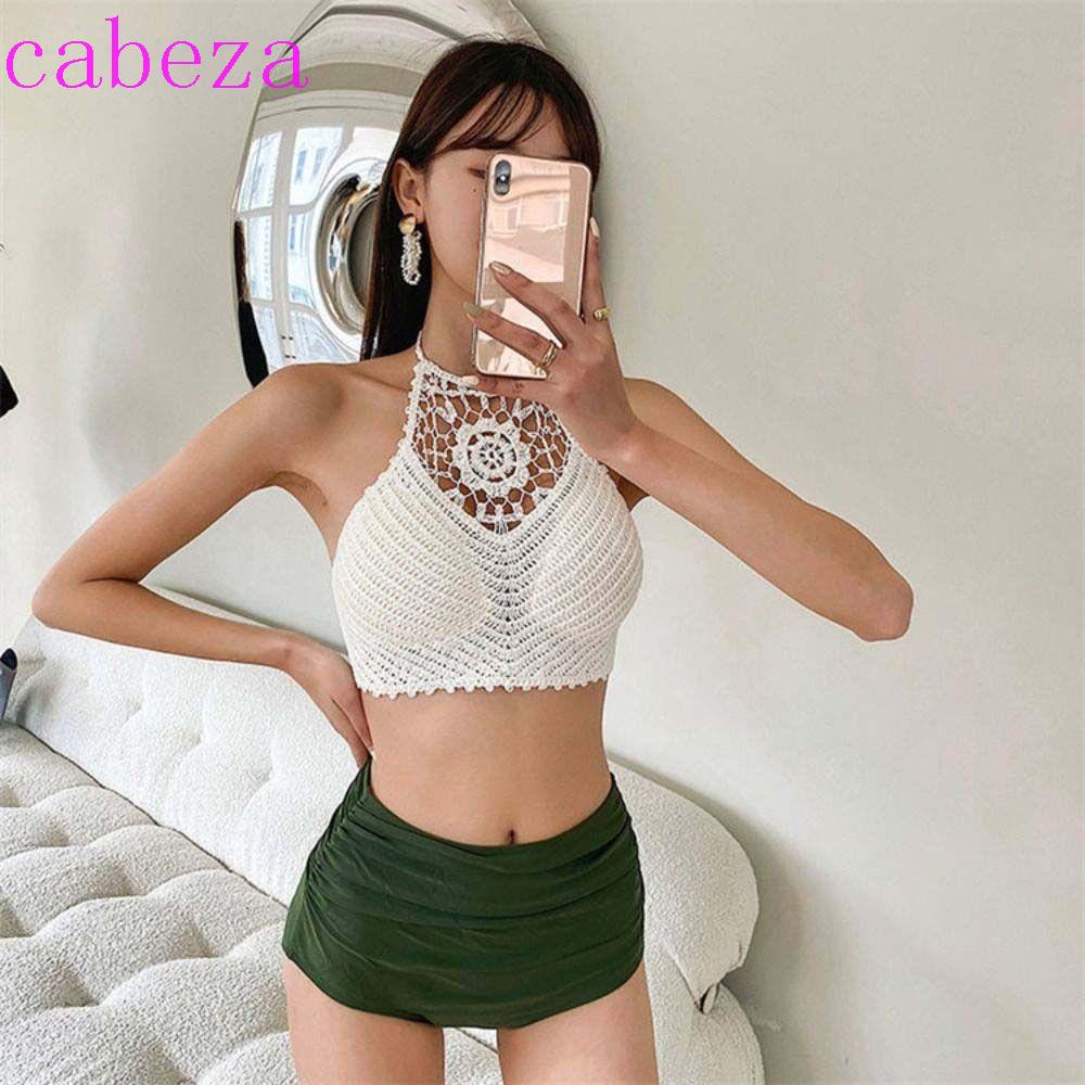 CABEZA Áo Hai Dây Cotton Co Giãn Phối Tua Rua Xinh Xắn Dành Cho Nữ