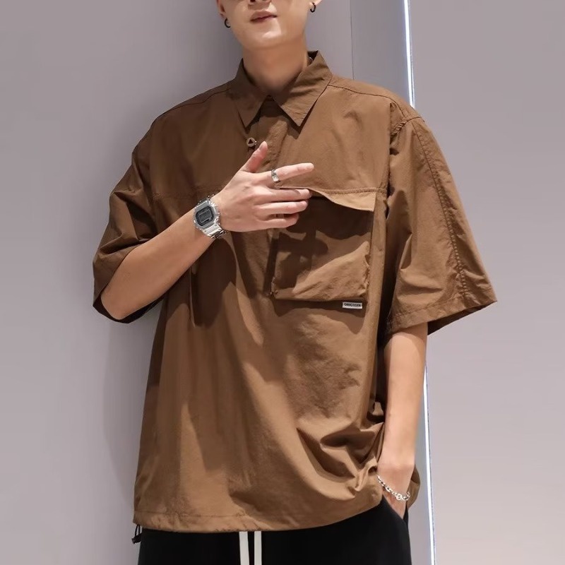 Áo polo Tay Ngắn Kiểu Vintage Mỹ Thiết Kế Đơn Giản Thời Trang