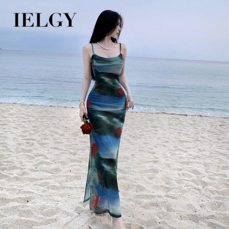 Áo Hai Dây Dáng Ôm In Họa Tiết Phong Cách retro Pháp Quyến Rũ Cho Nữ