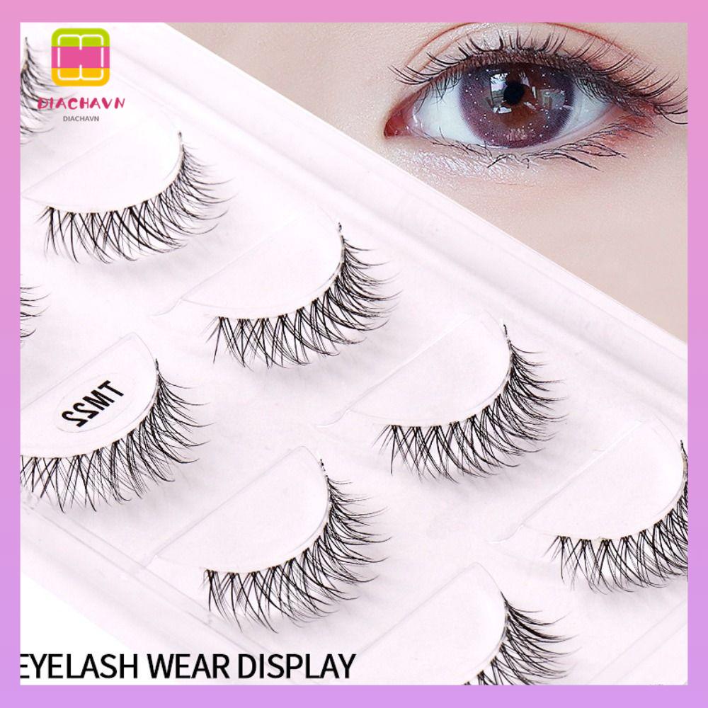 DIACHAVN Set 5 Cặp Lông Mi Giả 3D Mềm Trong Suốt Có Thể Tái Sử Dụng