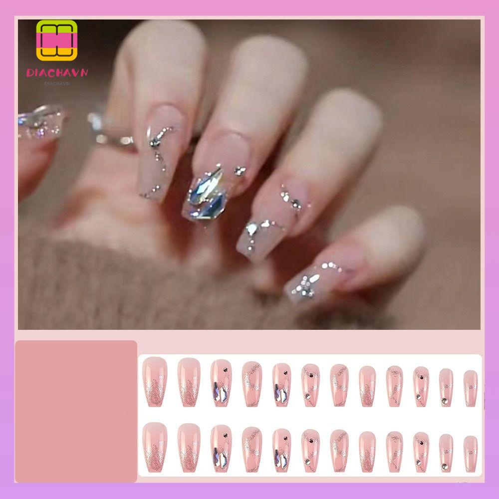 DIACHAVN Bộ Móng Tay Giả Che Phủ Toàn Diện Đầu Vuông