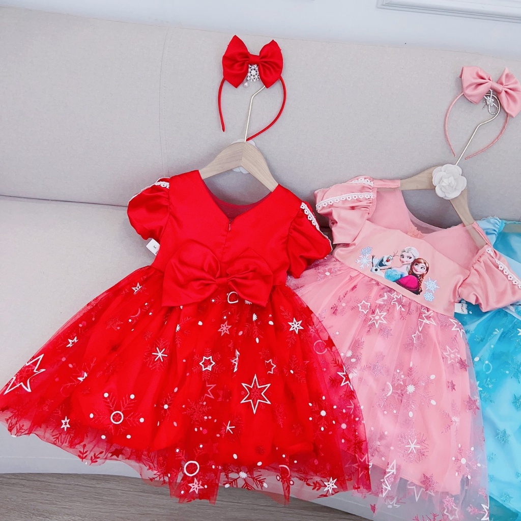 Váy cho bé gái công chúa Elsa kèm bờm xinh sắn từ 8-20kg