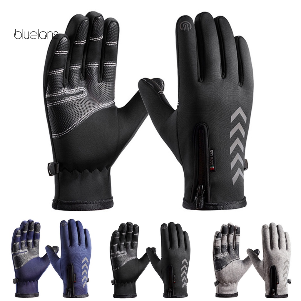 1 Đôi Găng Tay Lông Nhung Giữ Ấm Cảm Ứng Màu Trơn Chống Văng