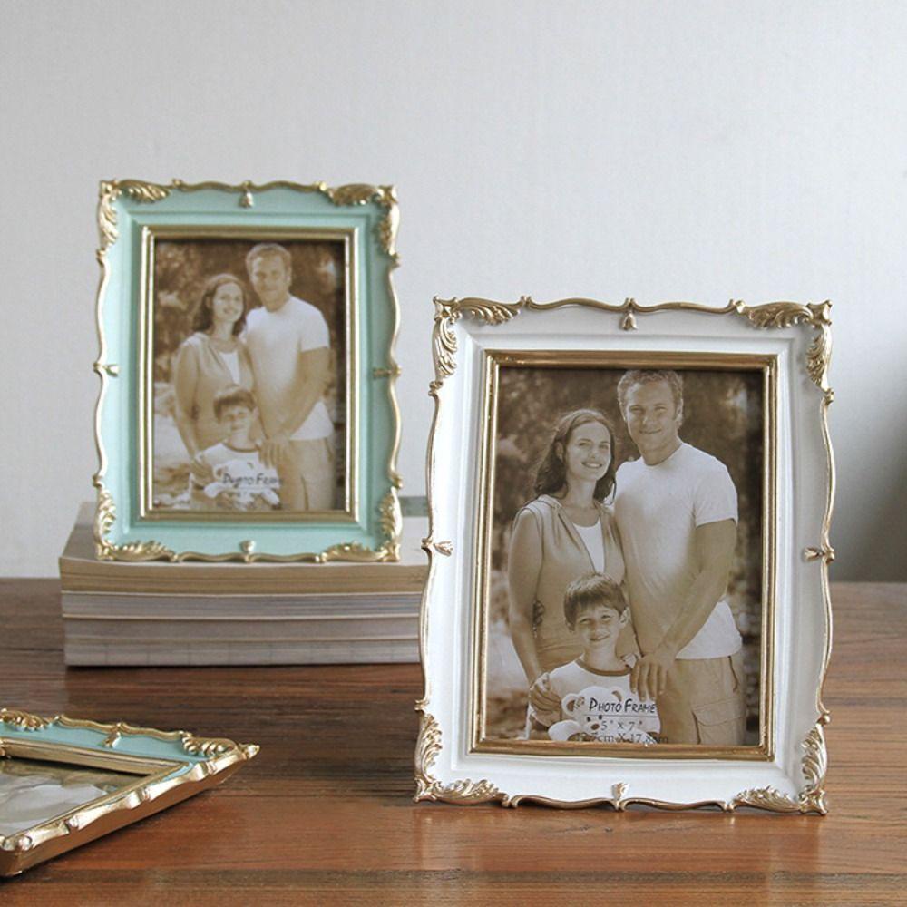 CONOPERY Room Decor, White Gold Vintage Picture Frames,