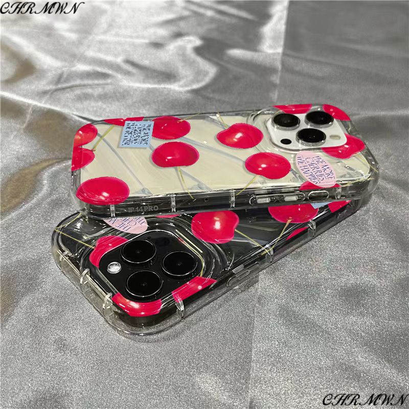 Ốp Điện Thoại Mềm Trong Suốt Họa Tiết Cherry To Dễ Thương Cho iPhone14promax / plus / xr8 13127sins11