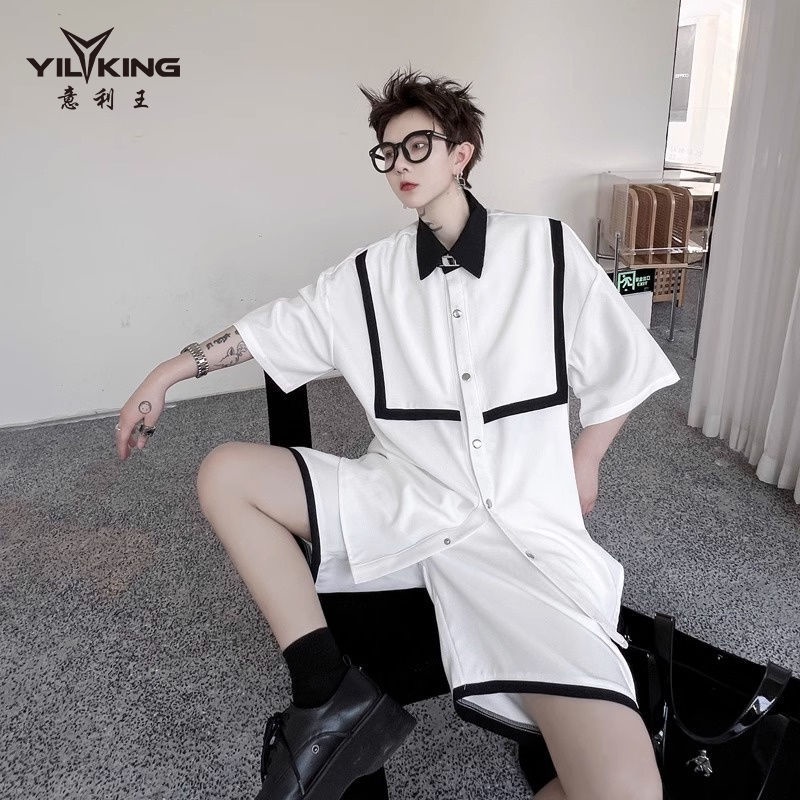 Áo Sơ Mi Tay Ngắn Dáng Rộng Thời Trang Mùa Hè 2023 Sang Trọng Cho Nam