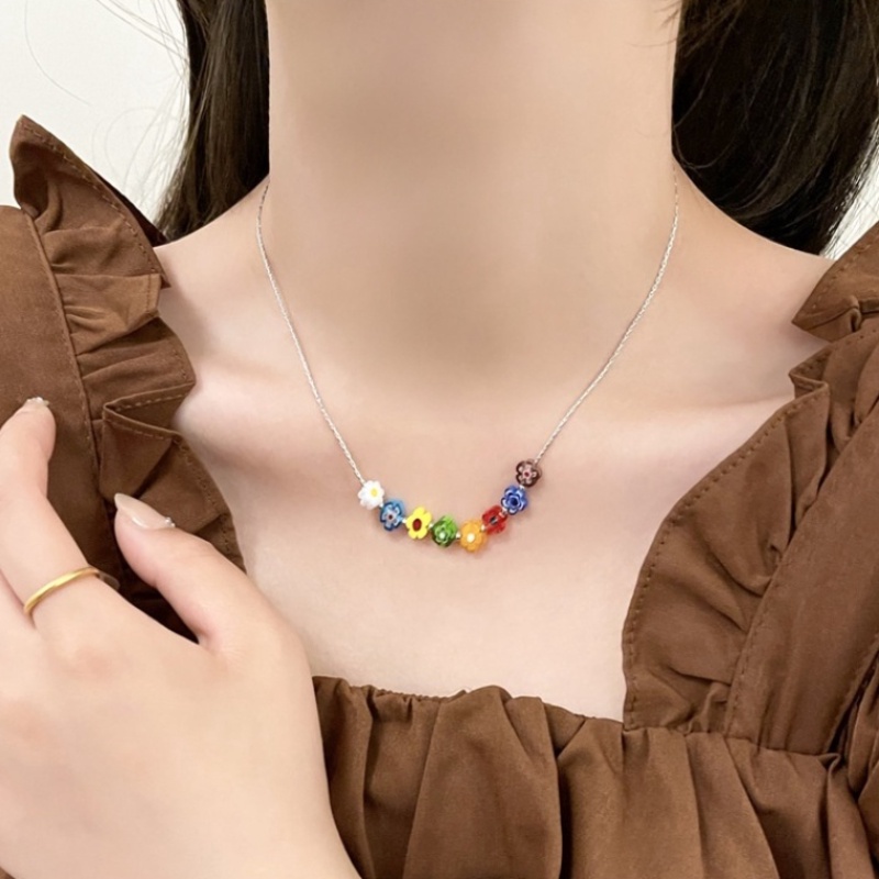 Vòng cổ Chuỗi Hạt Nhiều Màu Phong Cách Bohemia Thời Trang Mùa Hè Cho Nữ