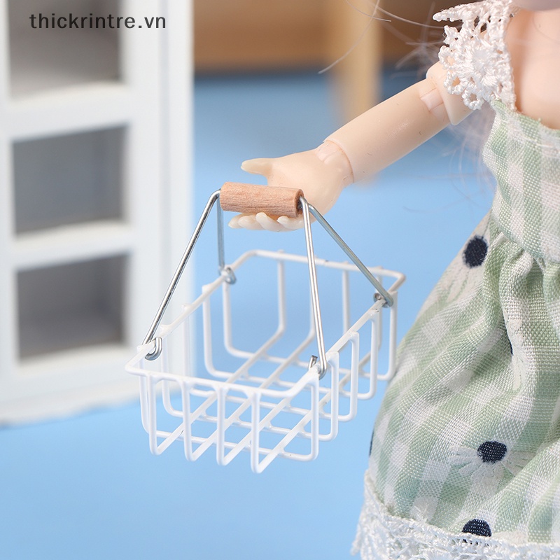 Giỏ Kim Loại Mini Đựng Đồ Chơi Tỷ Lệ 1: 12 Trang Trí Nhà Búp Bê