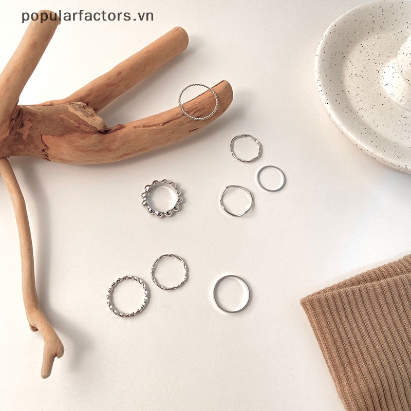 Set 8 Nhẫn Đeo Tay Nhiều Kiểu Dáng Phong Cách Boho Thời Trang Cho Nữ