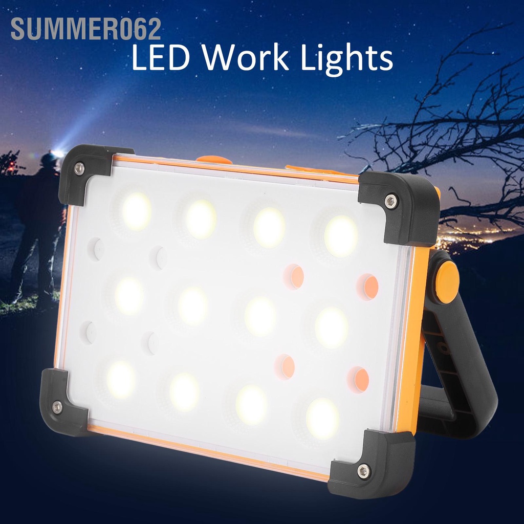 Summer062 Đèn LED Làm Việc 100W Năng Lượng Mặt Trời Sạc USB 4 Chế Độ Ánh Sáng Di Động Chống Bụi Sốc Dụng Cụ Chiếu Ngoài Cho Cắm Trại