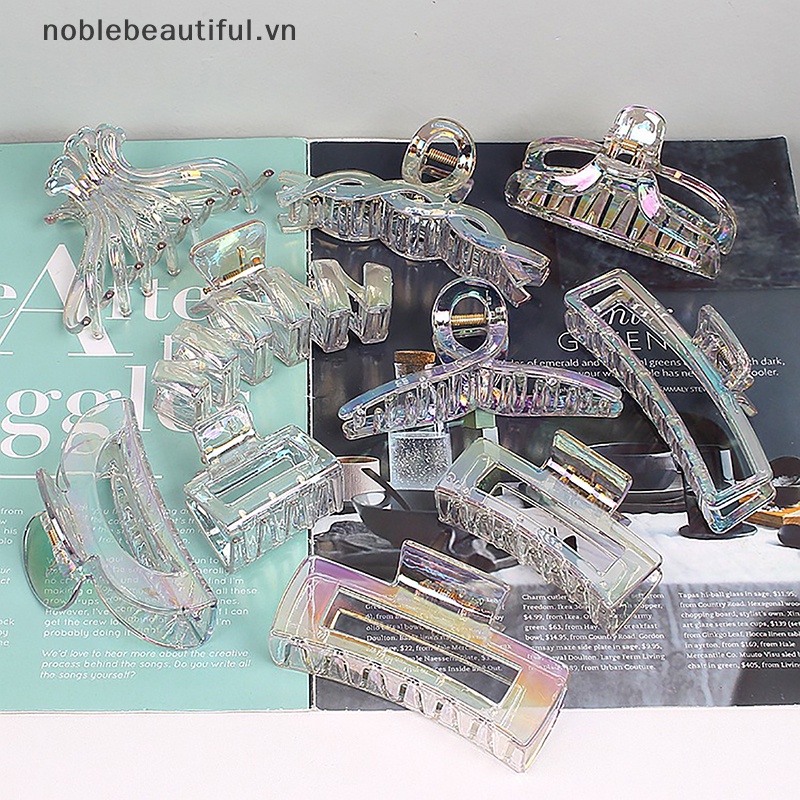 Kẹp Tóc Càng Cua Bằng Nhựa Trong Suốt Nhiều Màu Thanh Lịch